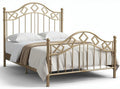Smeedijzeren bed met diamantvormige elementen 200 x 160 x 100cm goudkleurig