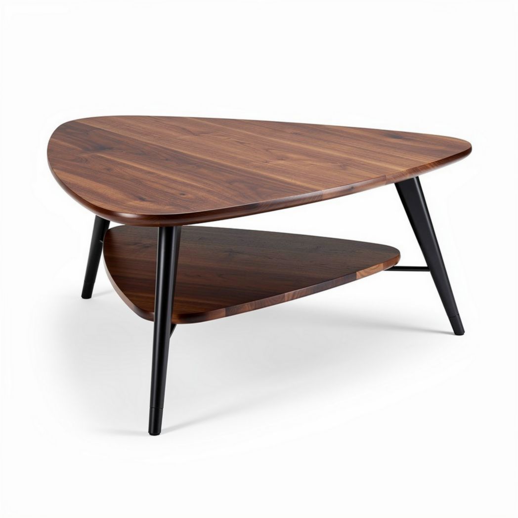 Salontafel van hout met metalen poten in natuurlijk bruin 70 x 50 x 40cm