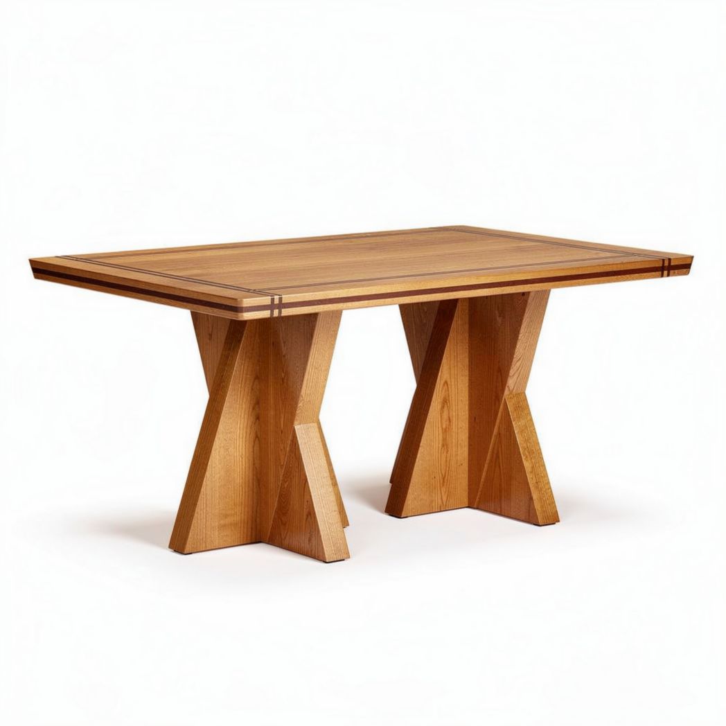 Eetkamertafel van hout 150 x 90 x 75 cm geschikt voor binnengebruik